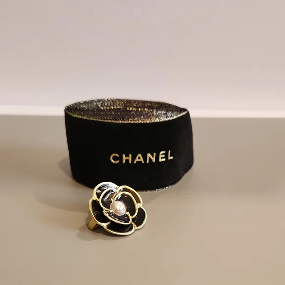 Chanel Camellia charm  with Pearl Center + Velvet Ribbon special edition HARD TO Cute Holiday Chanel Bag Charm for 2023 | TikTok main image 2